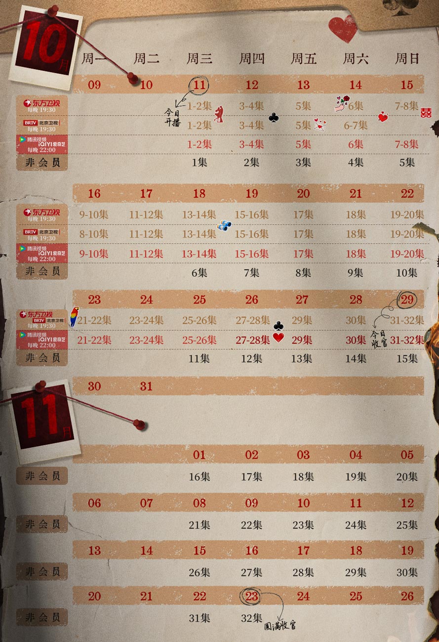 《梅花红桃》追剧日历