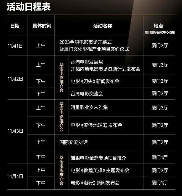2023年中国金鸡百花电影节日程 2023年中国金鸡百花电影节日程