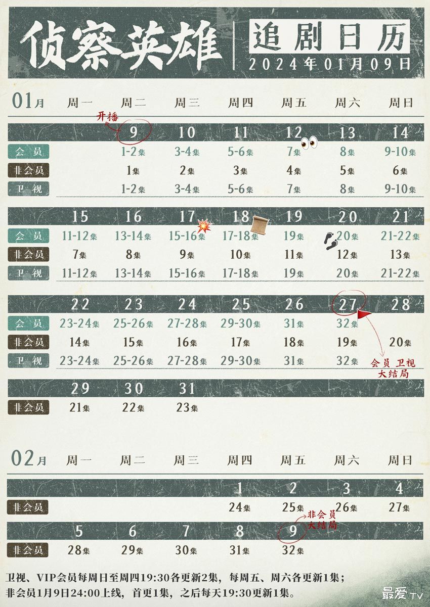 《侦察英雄》追剧日历 《侦察英雄》追剧日历