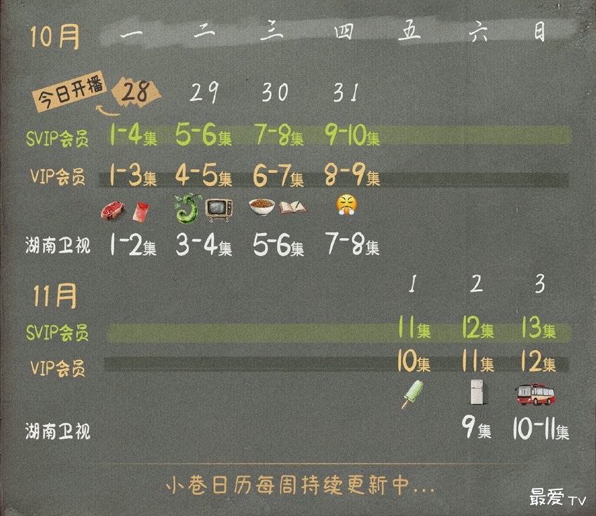 《小巷人家》追剧日历 《小巷人家》追剧日历