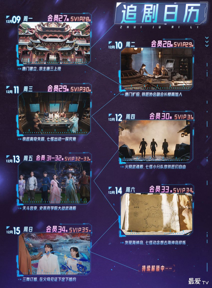 《斗罗大陆之燃魂战》追剧日历 《斗罗大陆之燃魂战》追剧日历