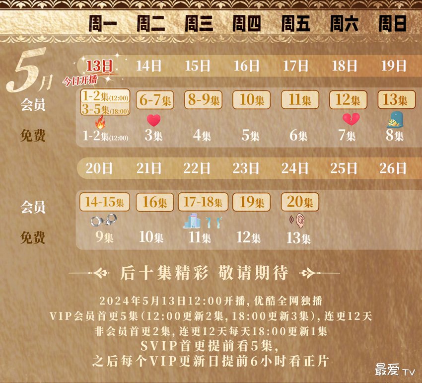 《家族荣耀之继承者》追剧日历 《家族荣耀之继承者》追剧日历