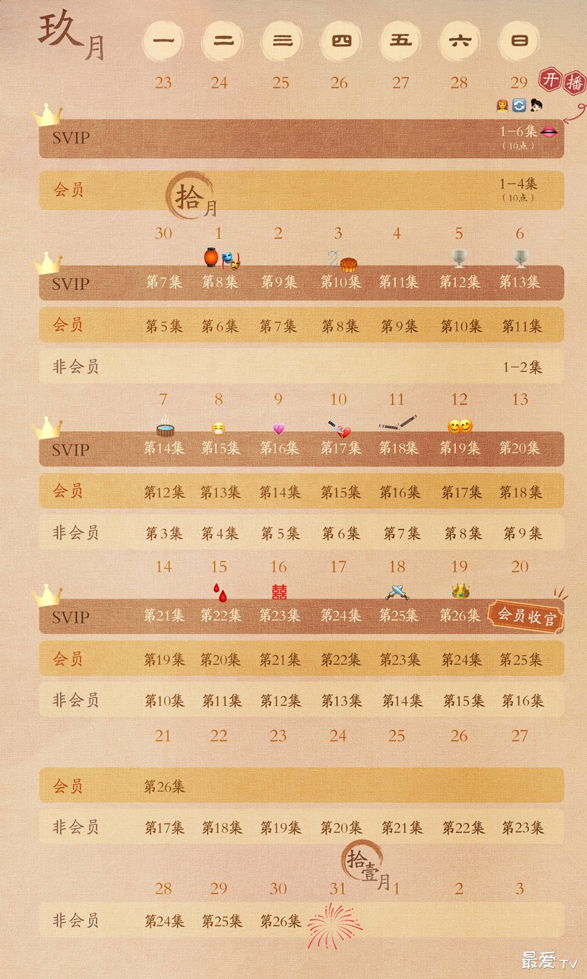 《漠风吟》追剧日历 《漠风吟》追剧日历