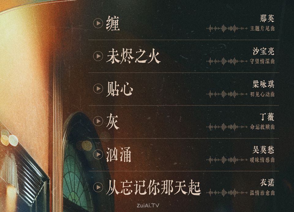《这一秒过火》影视原声带
由张凌赫、王楚然主演的民国爱情剧《这一秒过火》…