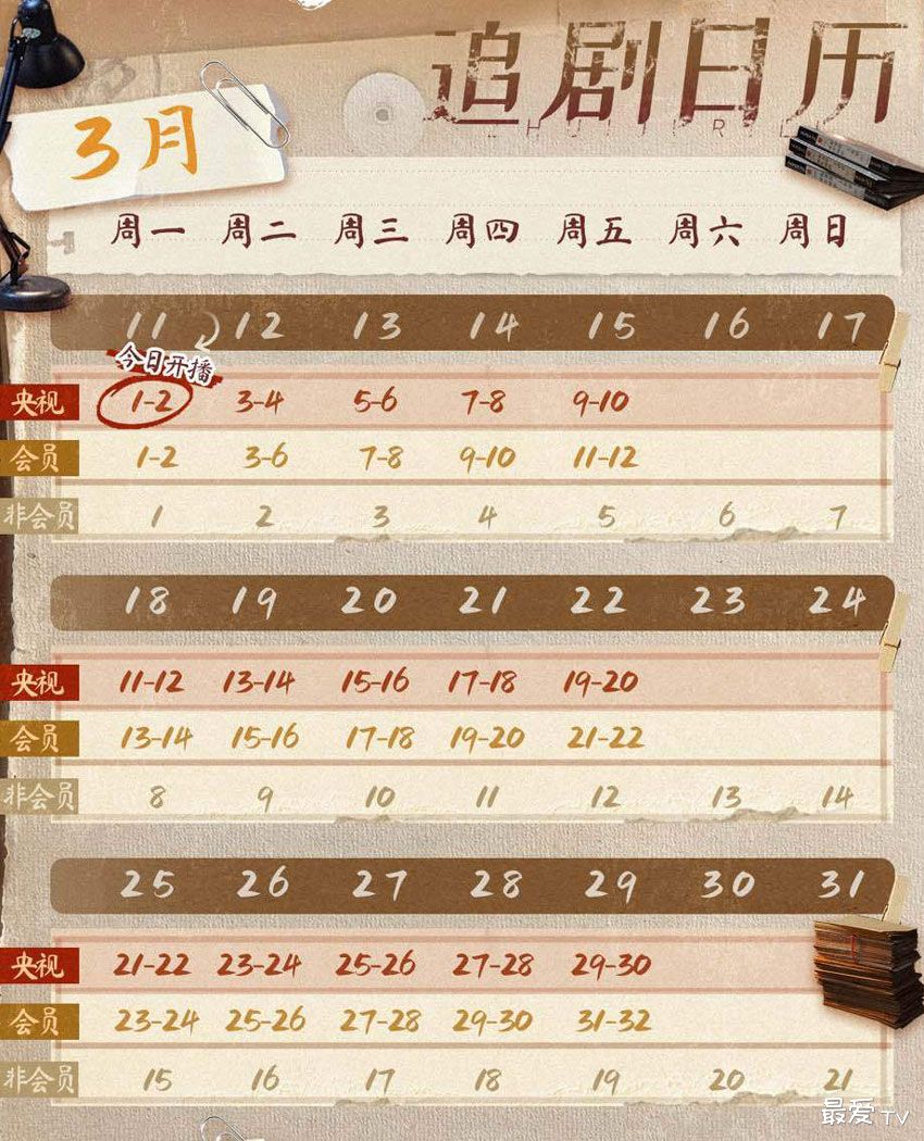 《江河之上》追剧日历