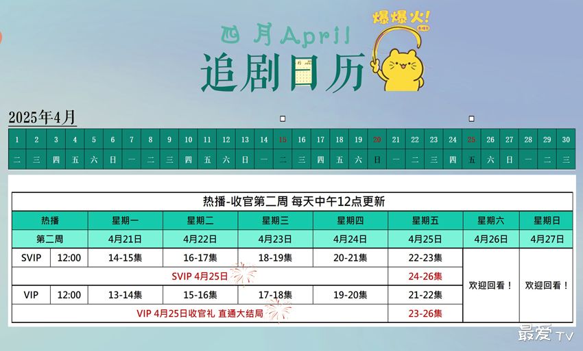 《爱的季风掠过》追剧日历
