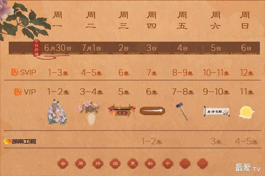 《锦绣芳华》追剧日历，芒果TV×咪咕视频×湖南卫视播出时间