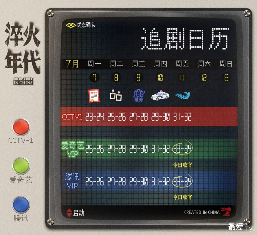 《淬火年代》追剧日历