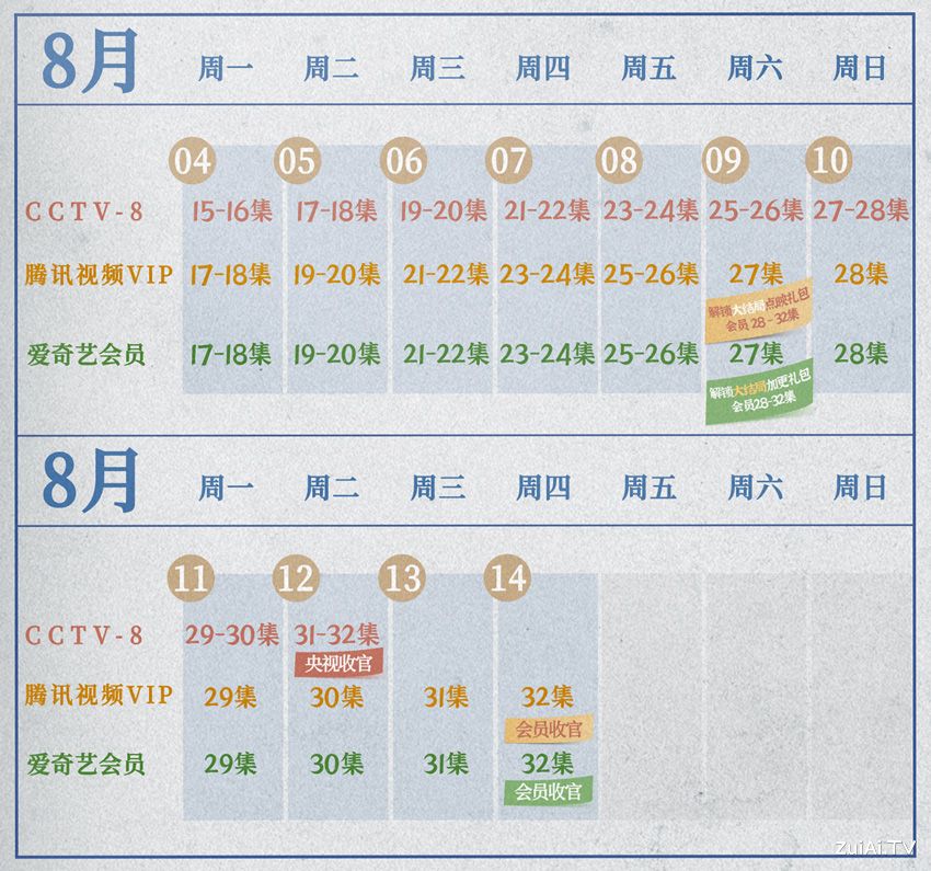 《利剑玫瑰》追剧日历