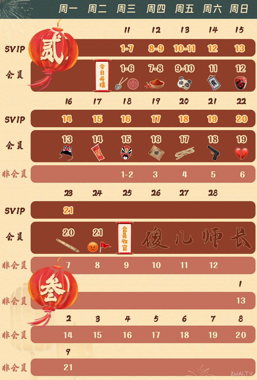 《傻儿师长》追剧日历 《傻儿师长》追剧日历